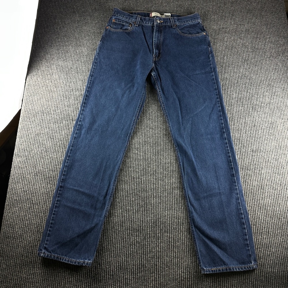 Levis 505 Regular Fit Jeans Mens 36x36 Dark Wash Blue Straight Leg Denim 3019
